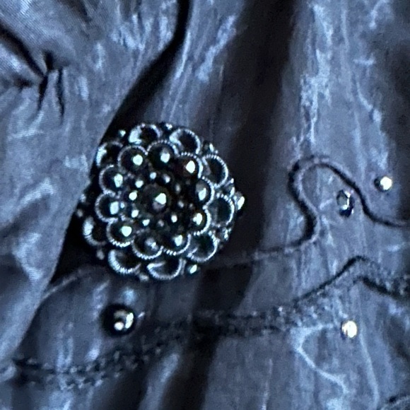 J. Gallery Black Vintage Long Puffer Coat W Duck Down. Has Zipper & Buttons SZ S - Picture 7 of 16